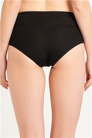 Magic Form 626 Kadın Siyah Geniş Kenarlı Penye Kumaşlı Az Dantelli Normal Külot