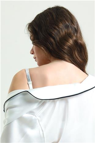 Magic Form 6389 Kadın Siyah Askısı Taşlı Dantelli Süngerli Sütyen