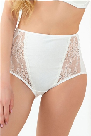 Magic Form 680 Kadın Ekru Yüksek Bel Dantelli Külot