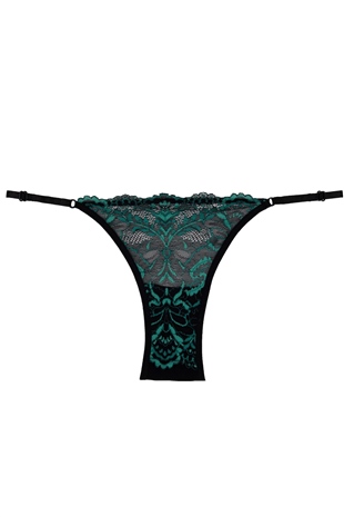 Magic Form 716 Kadın Yeşil Dantelli Tüllü Detaylı Külot