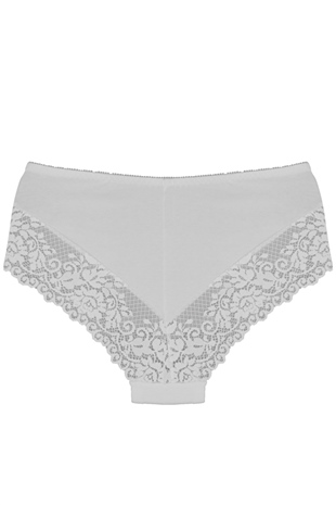Magic Form 719 Kadın Beyaz Penye Dantelli Normal Külot
