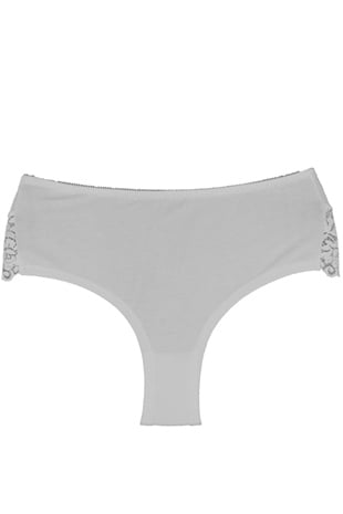 Magic Form 719 Kadın Beyaz Penye Dantelli Normal Külot