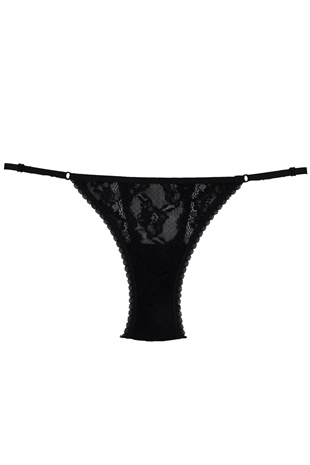 Magic Form 724 Kadın Siyah Dantelli İp Kenarlı Slip Külot