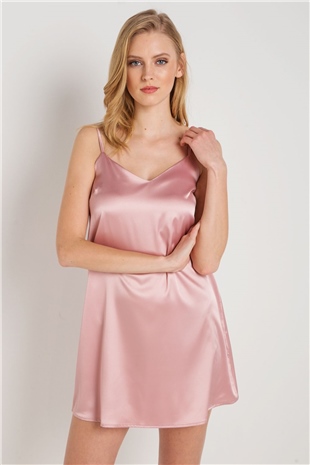 Magic Form 7270 Kadın Pembe Askılı Saten Gecelik