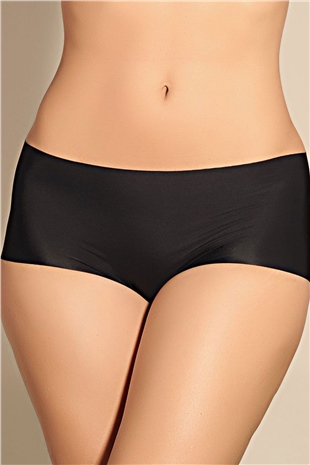 Magic Form 753 Kadın Siyah Lazer Kesim Dikişsiz Yarım Şort Külot