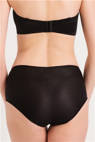 Magic Form 783 Kadın Siyah Geniş Kenarlı Yüksek Bel Tüllü Külot