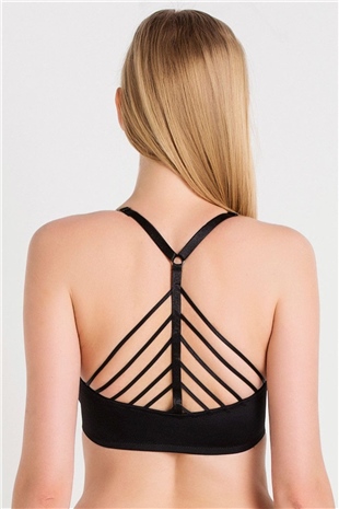 Magic Form 8026 Kadın Siyah Önden Klipsli Sırtı Şeritli Çıkarılabilir Destekli Sütyen