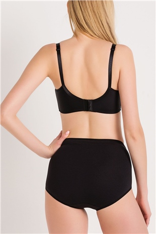 Magic Form 821 Kadın Siyah Penye Kumaşlı Yüksek Belli Normal Külot