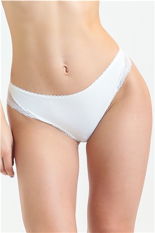 Magic Form 840 Kadın Ekru Önü Kumaş,Arkası Dantel Normal Külot