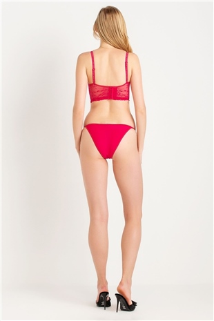 Magic Form 9235 Kadın Fuşya Tüm Dantel Yarım Büstiyer