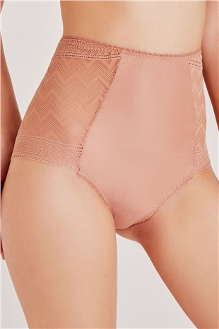 Magic Form 948 Kadın Kiremit Zigzag Dantelli Yüksek Bel Külot