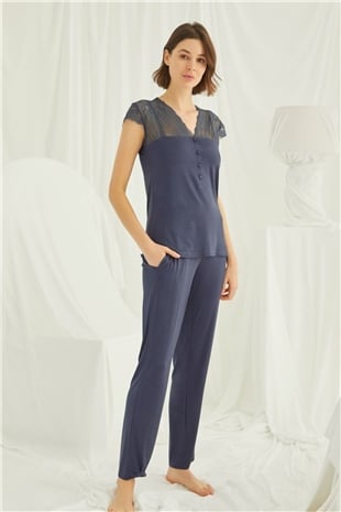 Monamise 18231 Kadın Lacivert Pijama Takım