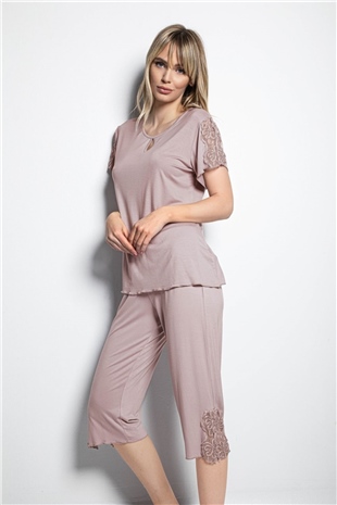 Monamise 19180 Kadın Vizon Kapri Takım