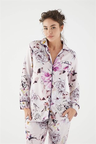 Monamise Kadın Mor Uzun Kollu Pijama Takım 18401