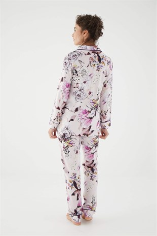 Monamise Kadın Mor Uzun Kollu Pijama Takım 18401
