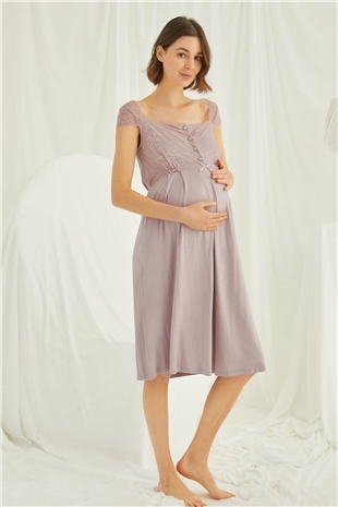 Monamise Kadın Vizon Hamile Lohusa Gecelik 18439