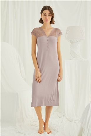 Monamise Kadın Vizon Kısa Kollu Gecelik 18436