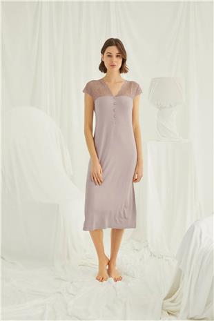 Monamise Kadın Vizon Kısa Kollu Gecelik 18436