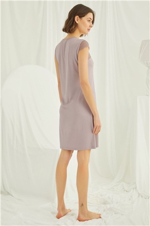 Monamise Kadın Vizon Kısa Kollu Gecelik 18435