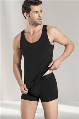 Pierre Cardin 145 Erkek Sıyah Penye 2Li Modal Atlet Boxer Takım