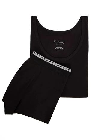 Pierre Cardin 155 Erkek Sıyah Stretch 2Li Atlet Boxer Takım