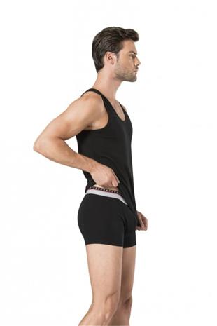 Pierre Cardin 155 Erkek Sıyah Stretch 2Li Atlet Boxer Takım