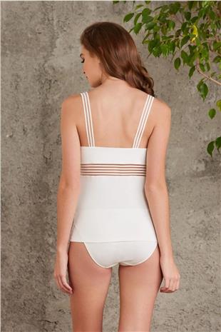 Pierre Cardin 300 Kadın Ekru Penye Kaşkorse Atlet Külot İç Çamaşırı Takımı