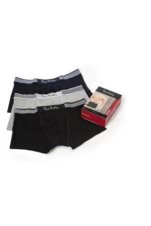 Pierre Cardin 360 Erkek Grı-Lacıvert-Sıyah Modal 3Lü Boxer