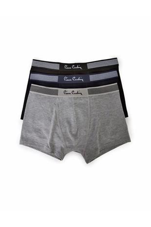Pierre Cardin 360 Erkek Grı-Lacıvert-Sıyah Modal 3Lü Boxer