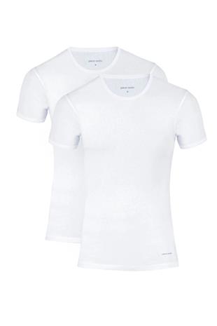 Pierre Cardin 440 Erkek Beyaz Ribana Kısa Kollu Yuvarlak Yaka Fanila