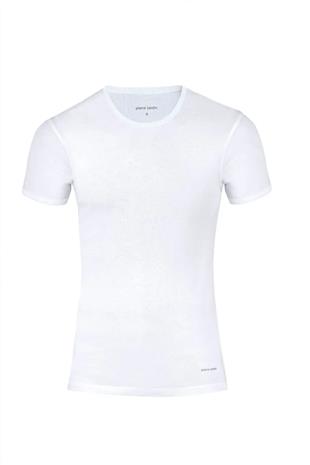 Pierre Cardin 440 Erkek Beyaz Ribana Kısa Kollu Yuvarlak Yaka Fanila