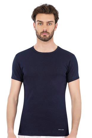 Pierre Cardin 440 Erkek Lacıvert Ribana Kısa Kollu Yuvarlak Yaka Fanila