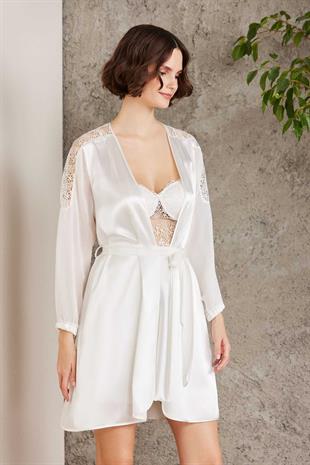 Pierre Cardin 6005 Kadın Ekru Gelin Çeyiz Seti 6lı Saten Takım