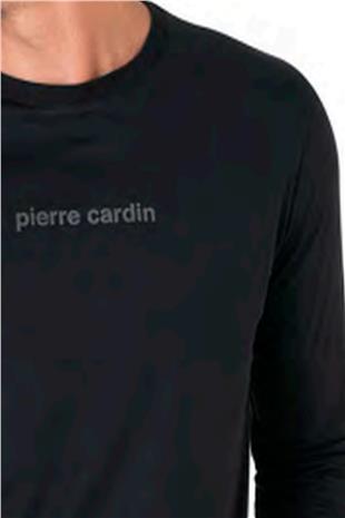 Pierre Cardin 6095 Erkek Siyah Uzun Kollu Bisiklet Yaka Pijama Takımı