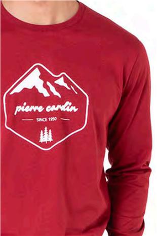 Pierre Cardin 6097 Erkek Bordo Uzun Kollu Bisiklet Yaka Pijama Takımı