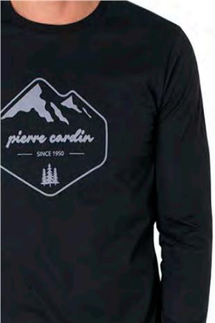 Pierre Cardin 6097 Erkek Siyah Uzun Kollu Bisiklet Yaka Pijama Takımı