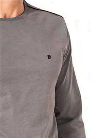 Pierre Cardin 6100 Erkek Gri Uzun Kollu Bisiklet Yaka Pijama Takımı