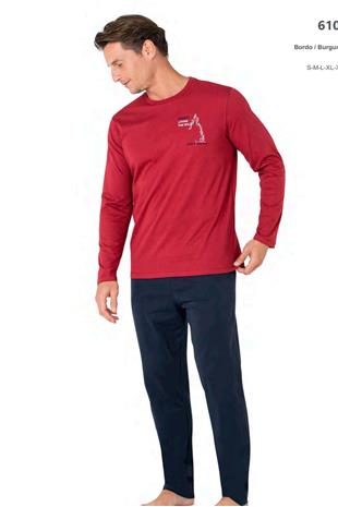 Pierre Cardin 6103 Erkek Bordo Uzun Kollu Bisiklet Yaka Pijama Takımı