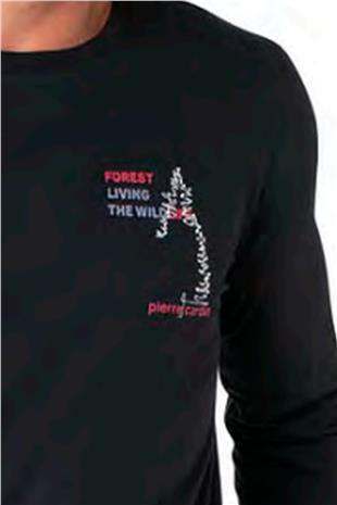 Pierre Cardin 6103 Erkek Siyah Uzun Kollu Bisiklet Yaka Pijama Takımı