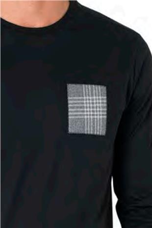 Pierre Cardin 6107 Erkek Siyah Uzun Kollu Bisiklet Yaka Pijama Takımı