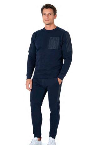 Pierre Cardin 6112 Erkek Lacivert Uzun Kollu Bisiklet Yaka Üç İplik Paçası Lastikli Eşofman Takımı