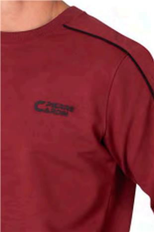 Pierre Cardin 6114 Erkek Bordo Uzun Kollu Bisiklet Yaka İki İplik Eşofman Takımı