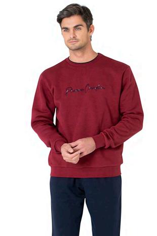 Pierre Cardin 6115 Erkek Bordo Uzun Kollu Bisiklet Yaka Üç İplik Eşofman Takımı