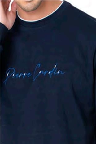 Pierre Cardin 6115 Erkek Lacivert Uzun Kollu Bisiklet Yaka Üç İplik Eşofman Takımı