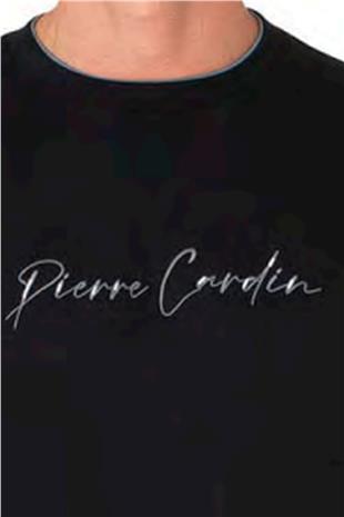 Pierre Cardin 6115 Erkek Siyah Uzun Kollu Bisiklet Yaka Üç İplik Eşofman Takımı