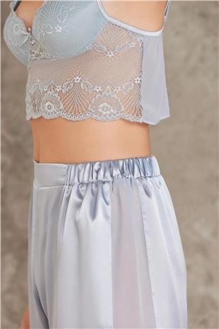 Pierre Cardin 7025 Kadın Mist 4lü Saten Takım Gelin Çeyiz Seti