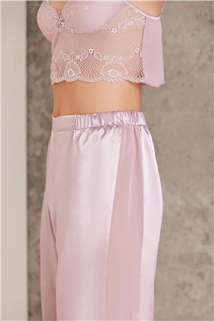 Pierre Cardin 7025 Kadın Rose 4lü Saten Takım Gelin Çeyiz Seti