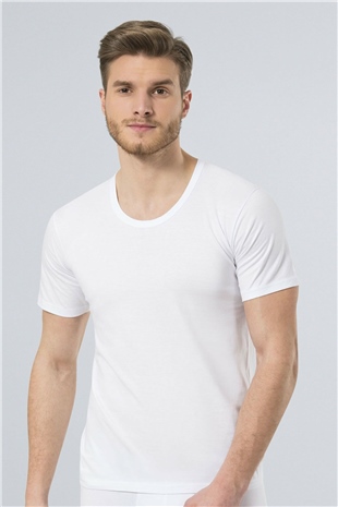 Türen 101 Beyaz 2li Erkek Penye Açık O Yaka Fanila