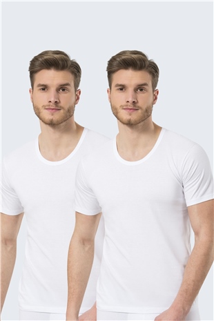 Türen 101 Beyaz 2li Erkek Penye Açık O Yaka Fanila