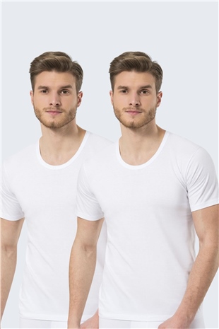 Türen 101 Beyaz 2li Erkek Penye Açık O Yaka Fanila